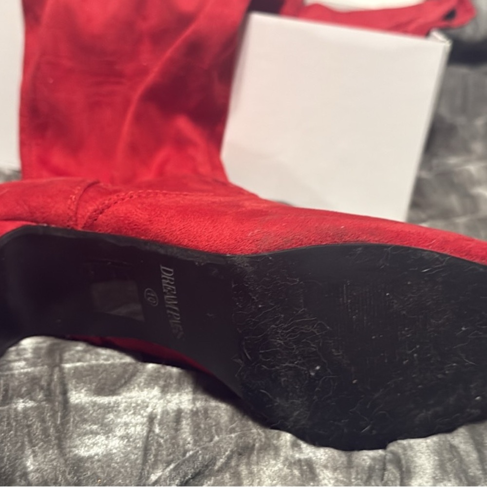 Dream Pairs Women's Bold Red Heeled Boots